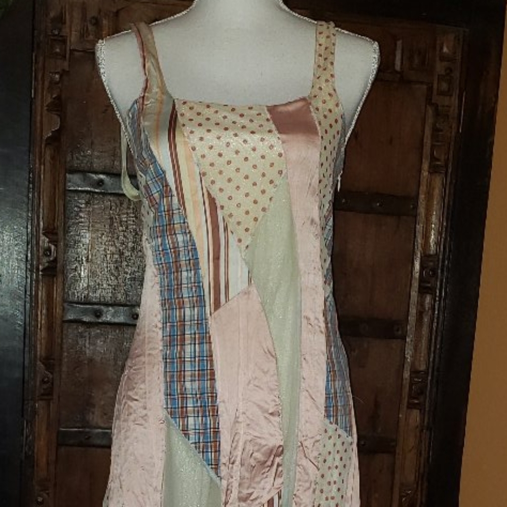 Patchwork Couture Pink distressed hippie boho M